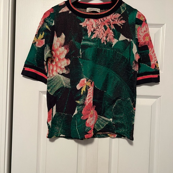 Anthropologie palm tree intarsia pullover size m - Picture 6 of 6